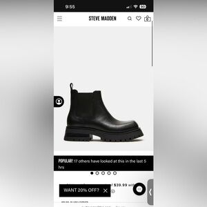 Steve Madden Black Booties (size: 8.5)